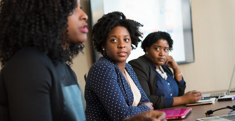 Women at a meeting