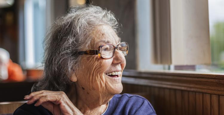 Elderly woman smiling